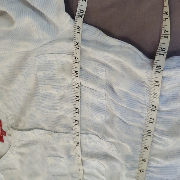 RED SAKS FIFTH AVE SHIRT DRESS Light Blue White Size M - Picture 11 of 12